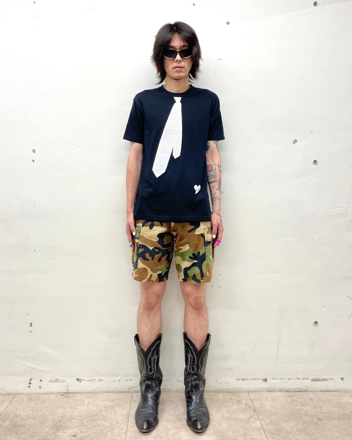  white tie-printed T-shirt  상품이미지3