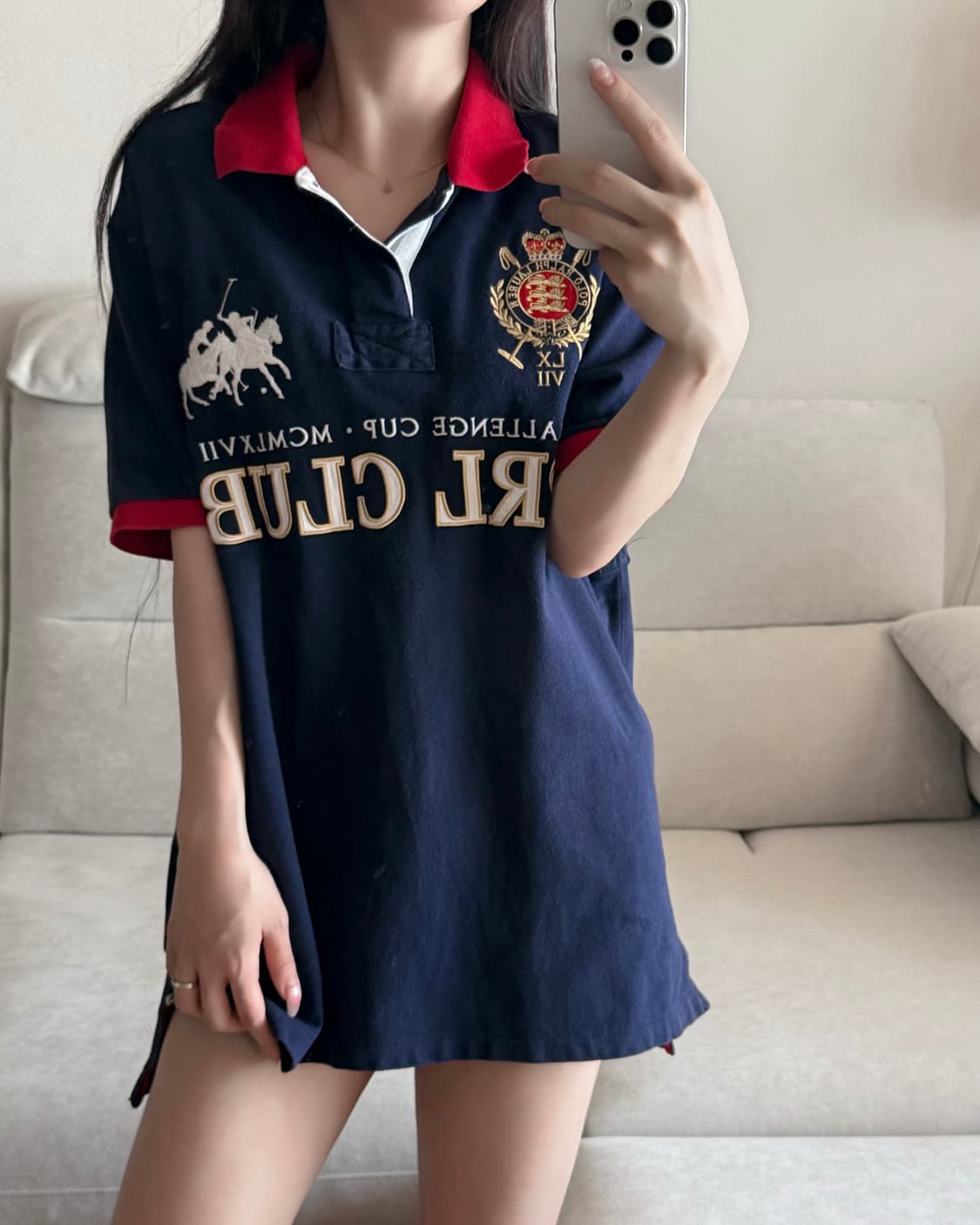 폴로 랄프로렌 빅포니 치프키프 PRI CLUB pk 네이비 반팔 상품이미지1