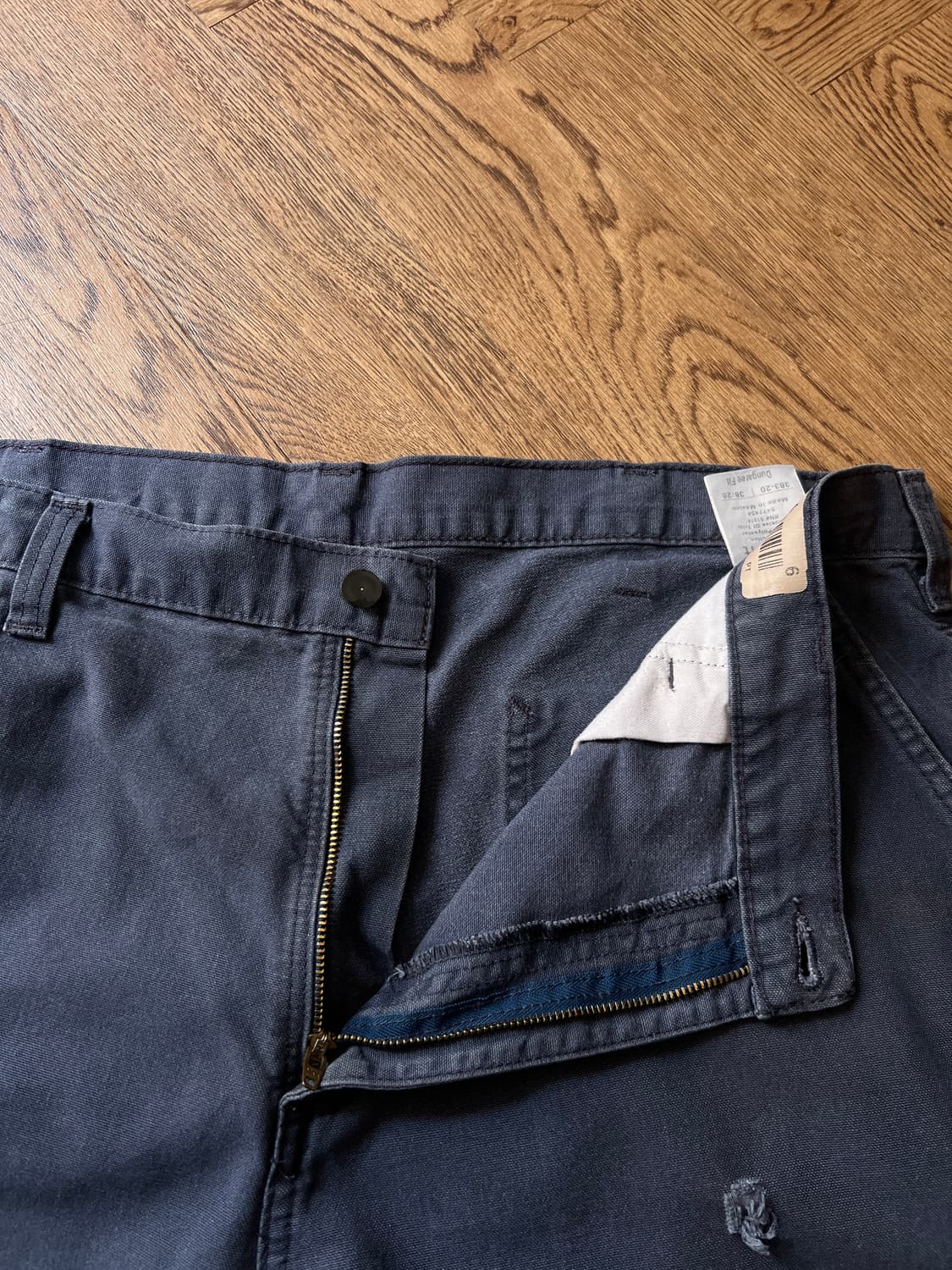 [38]칼하트 USA 빈티지 워싱 미드나잇 네이비 싱글니 워크 팬츠 상품이미지2