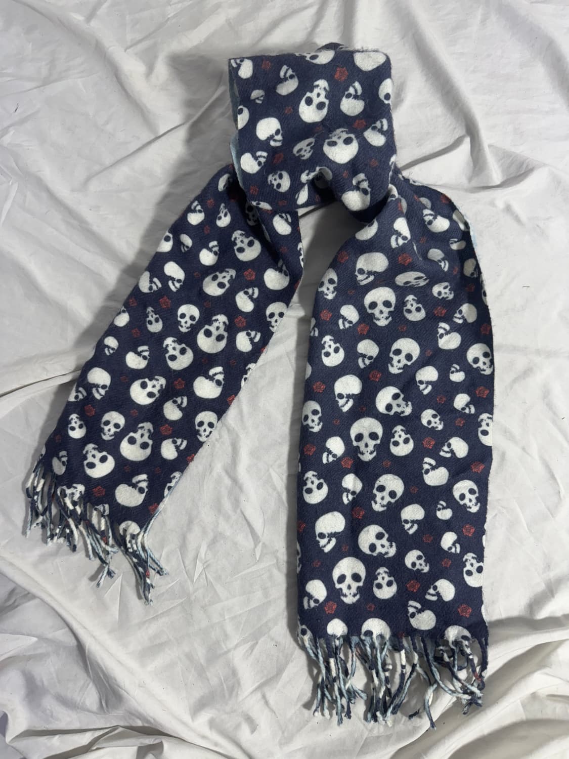 빈티지 스컬 로즈 머플러 상품이미지2