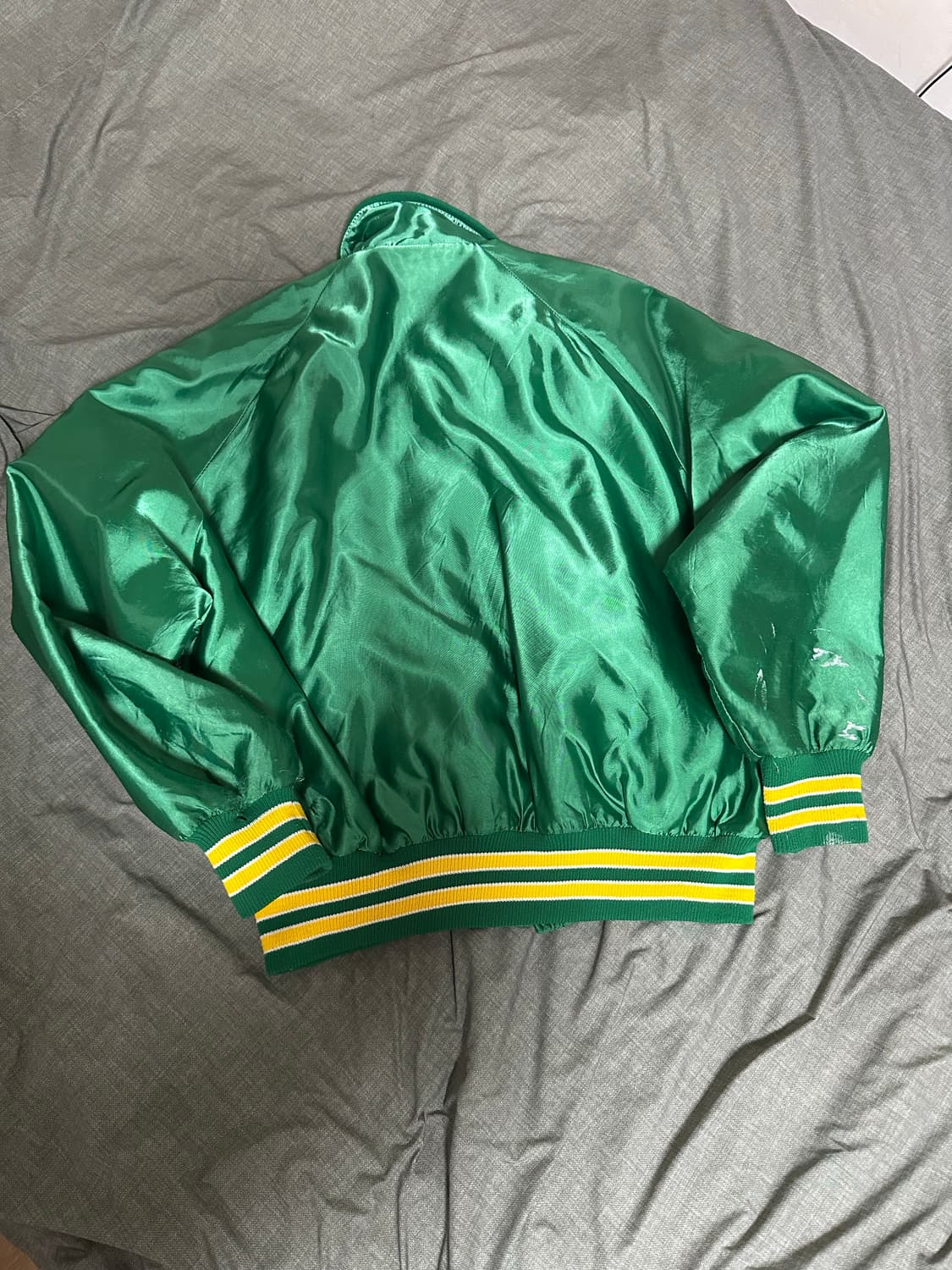 USA DeLONG 바시티 자켓 XL / 메이드인 USA / 그린&옐로 상품이미지6