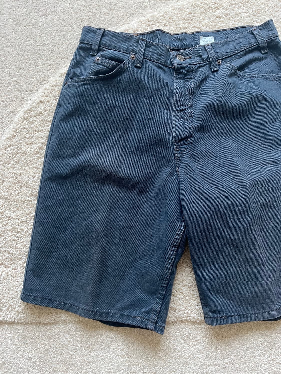 90s Levi's 오렌지탭 네이비 데님 쇼츠 (31-32) 상품이미지4