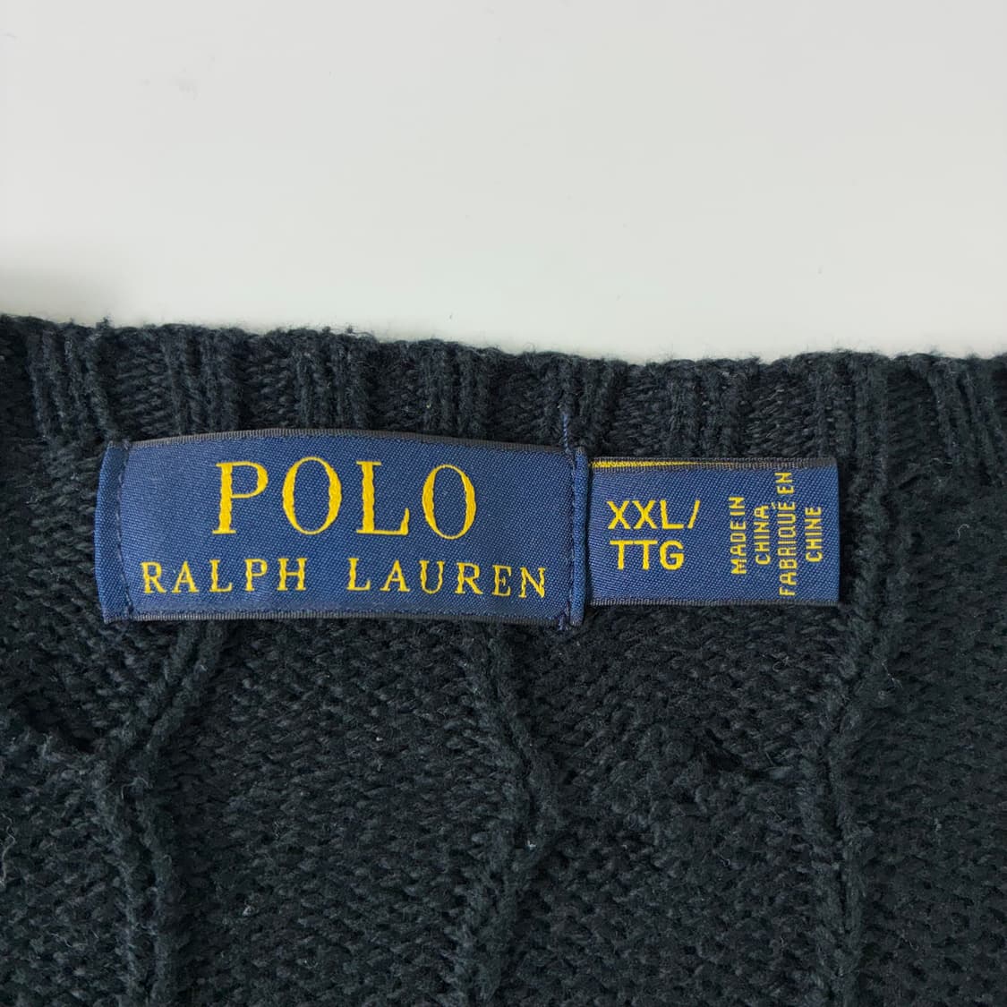 Polo  폴로 랄프로렌 자수 코튼 블랙 꽈배기 니트  상품이미지4