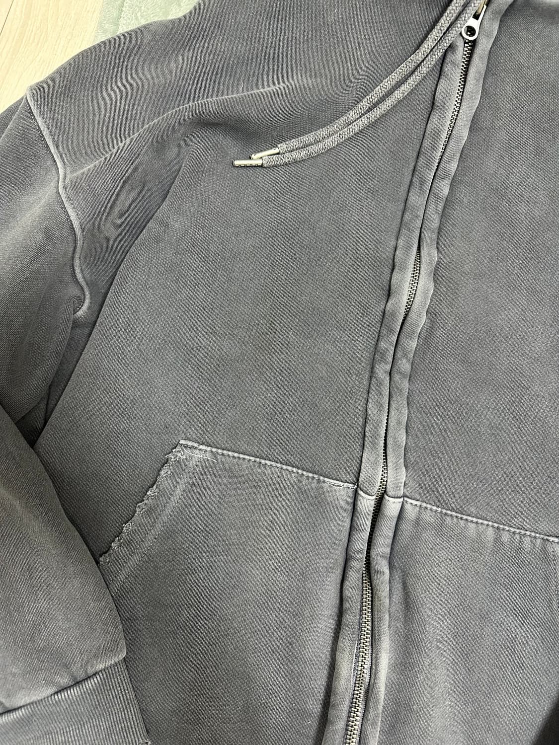 라우코하우스 빈티지 다잉 후드 집업 상품이미지5