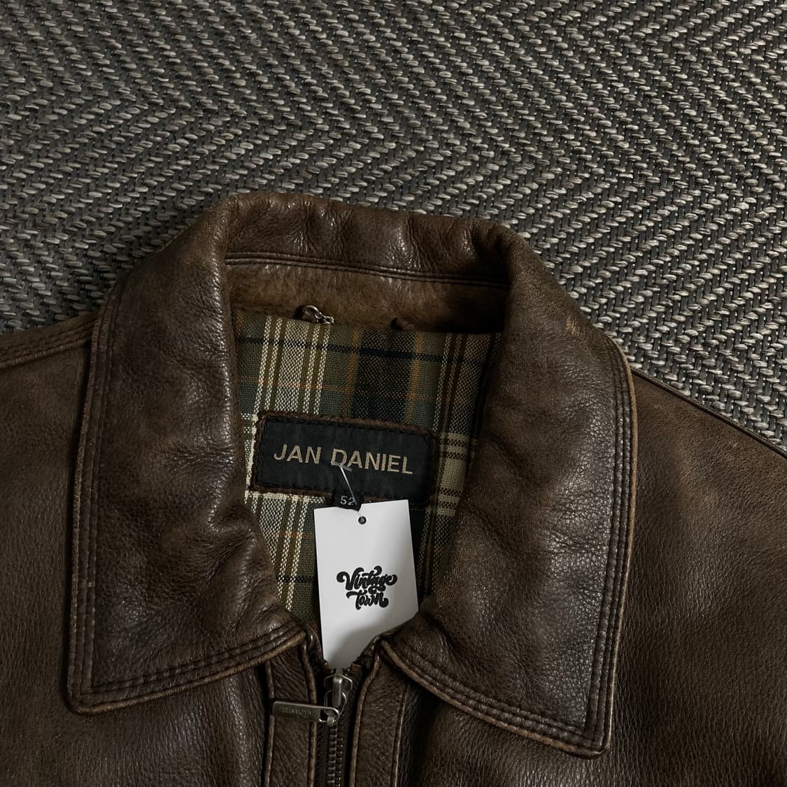 Jan daniel 워시드 카우 가죽 레더 자켓y 4219 상품이미지6