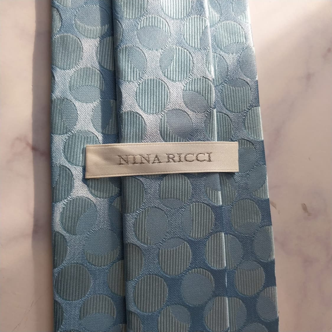 니나리치 실크 블루 도트 패턴 넥타이 9cm A+등급 K1930 상품이미지8