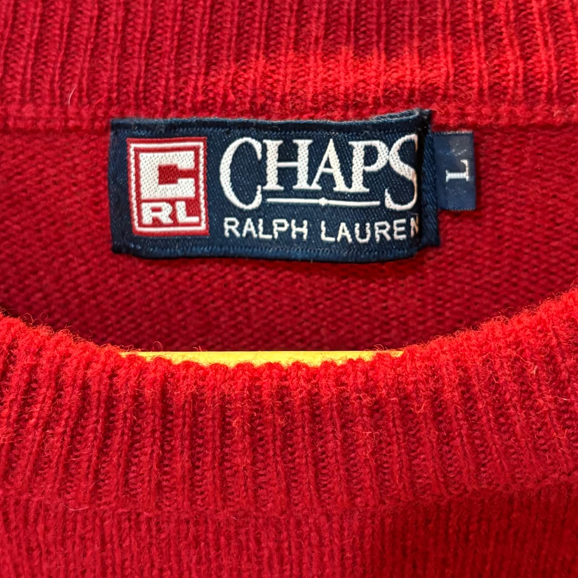 90s 챕스 폴로 랄프로렌 레드 니트 상품이미지5