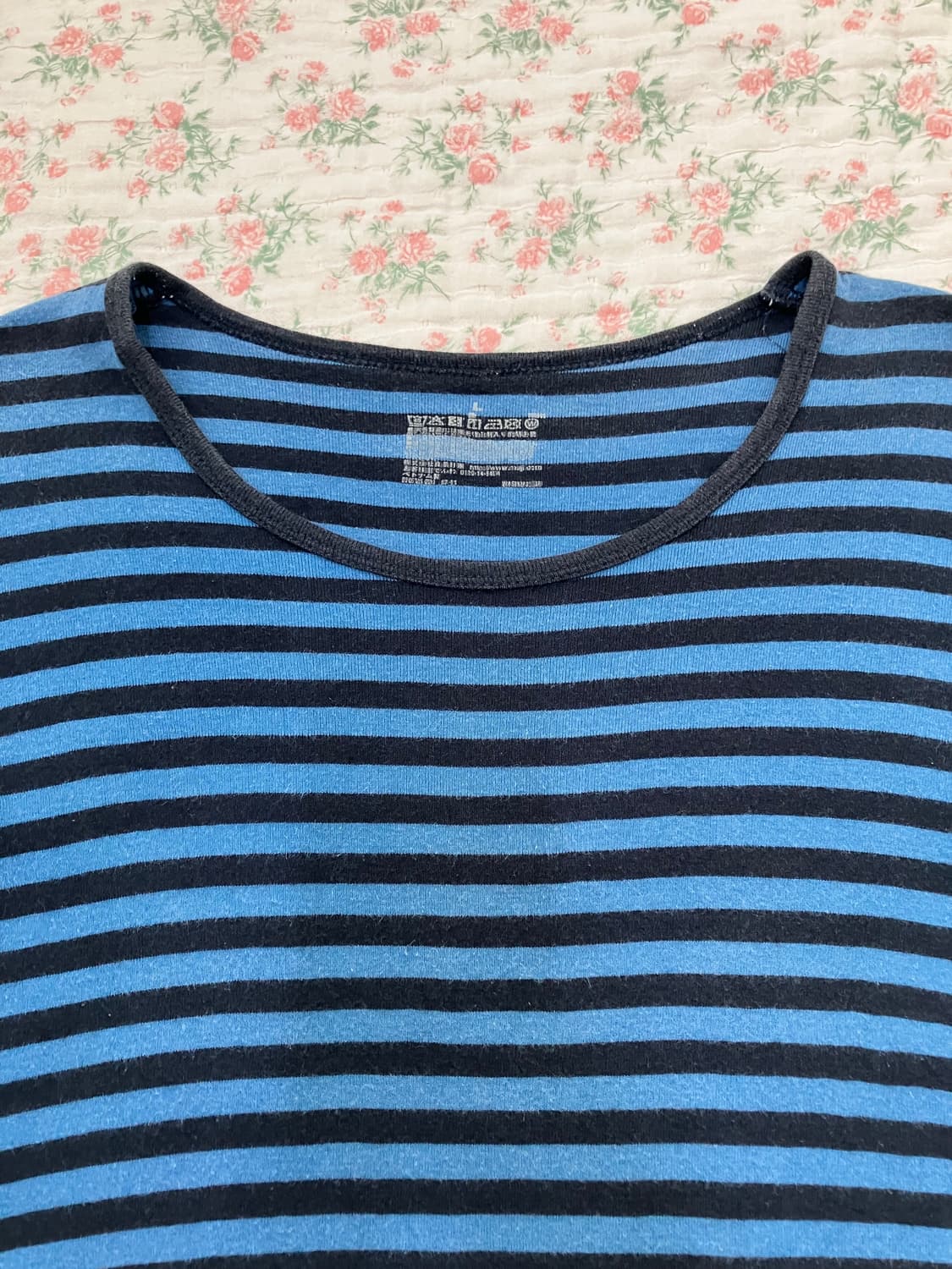 빈티지 블루 스트라이프 모리 반팔 1114 모리걸 y2k 스트릿 갸루 펑 상품이미지7