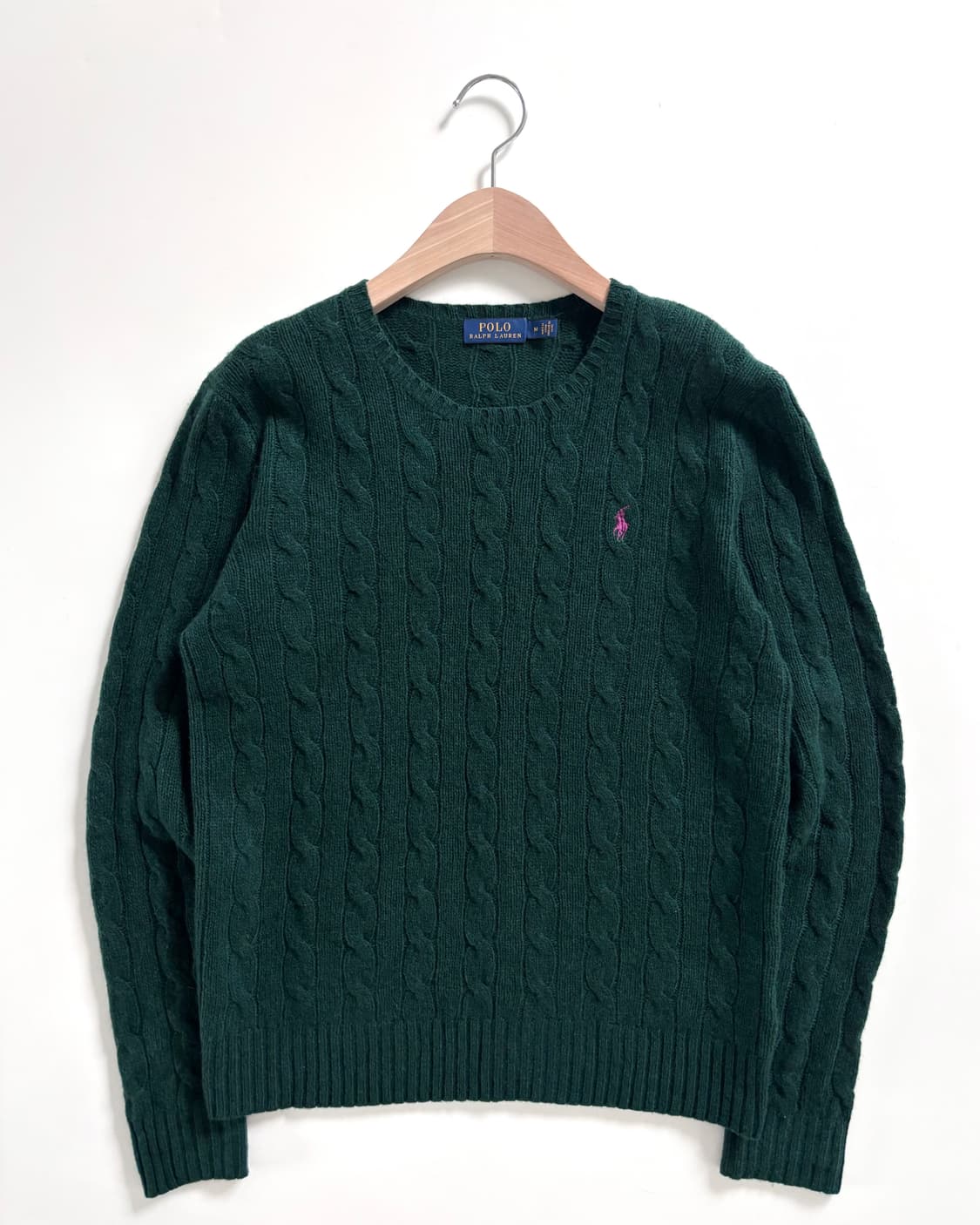 Polo 폴로 랄프로렌 신형 캐시미어 딥그린 케이블 니트 상품이미지2