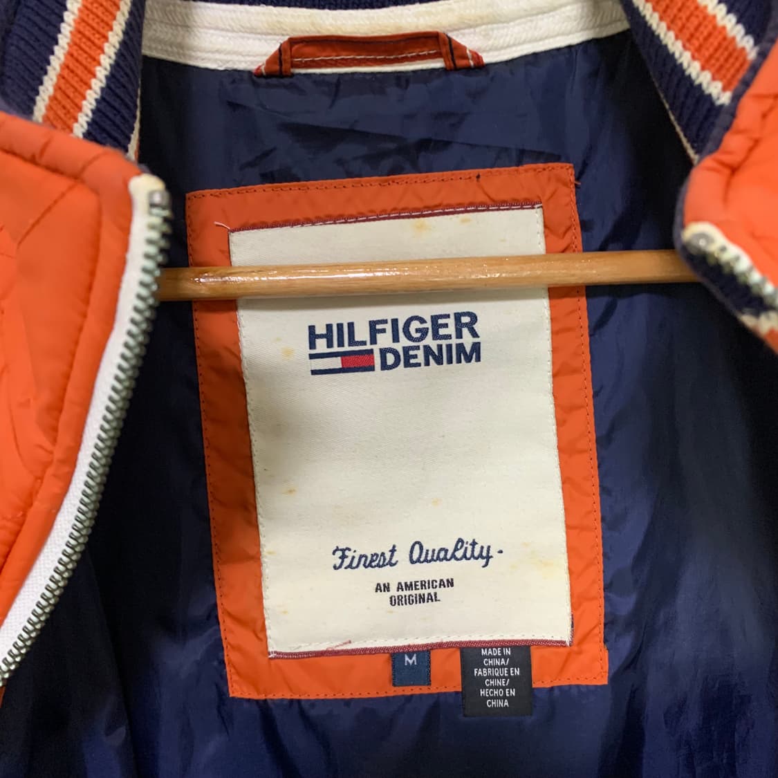 타미힐피거 퀼팅 점퍼 오렌지 경량 패딩 M 상품이미지5