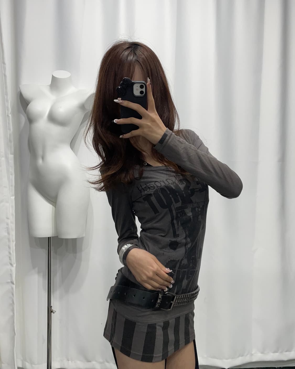 🎸그레이 프린팅 롱슬리브🎸 상품이미지3