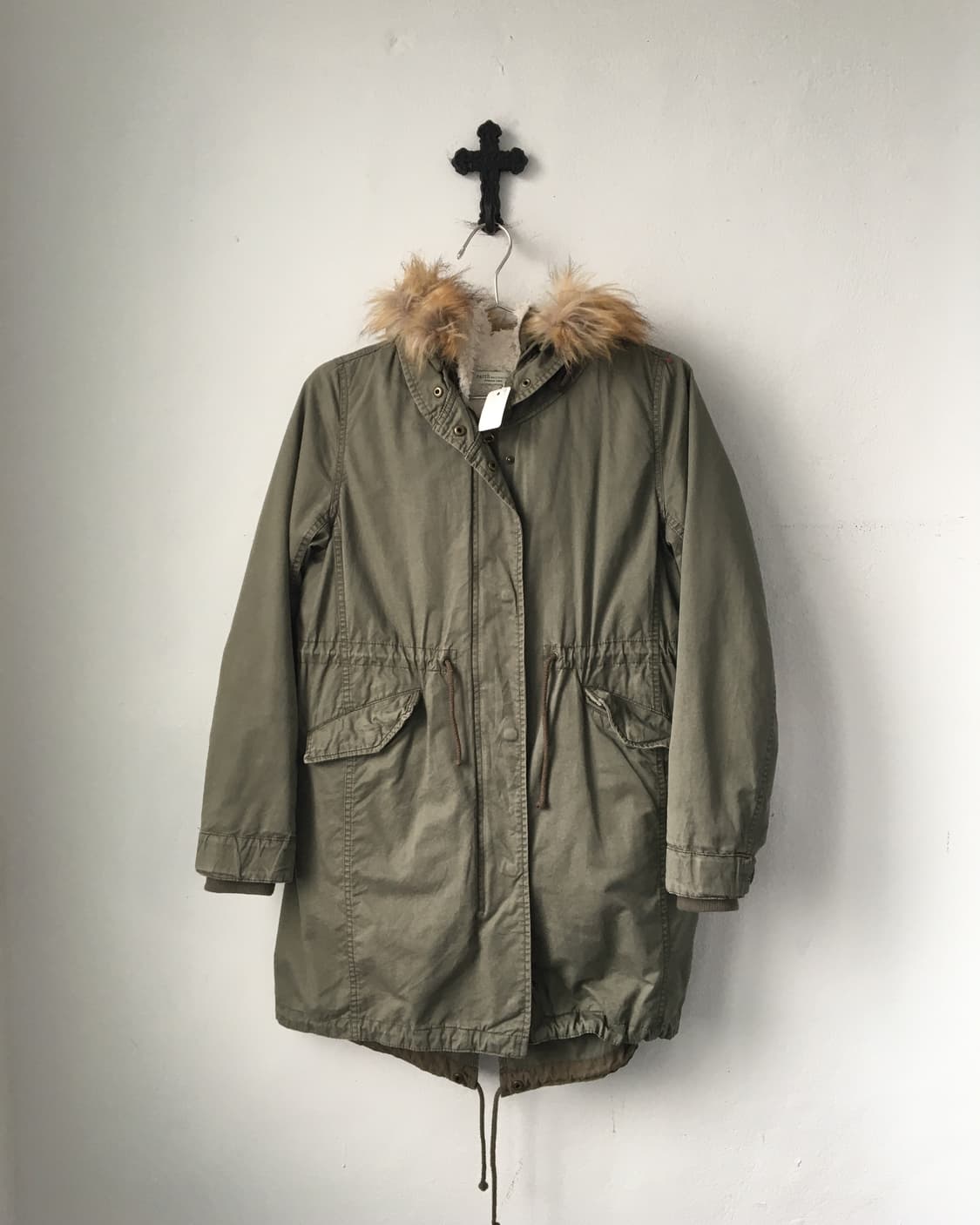 Fake fur hood filed jacket 상품이미지2