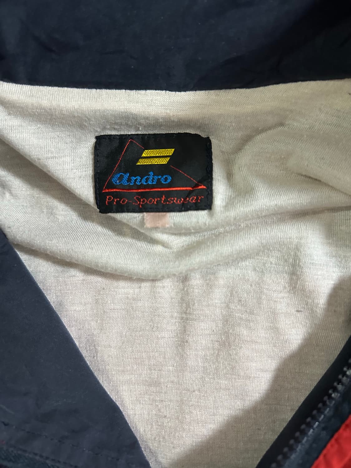 90s Andro 올드스쿨 레드 네이비 배색 자켓 상품이미지5