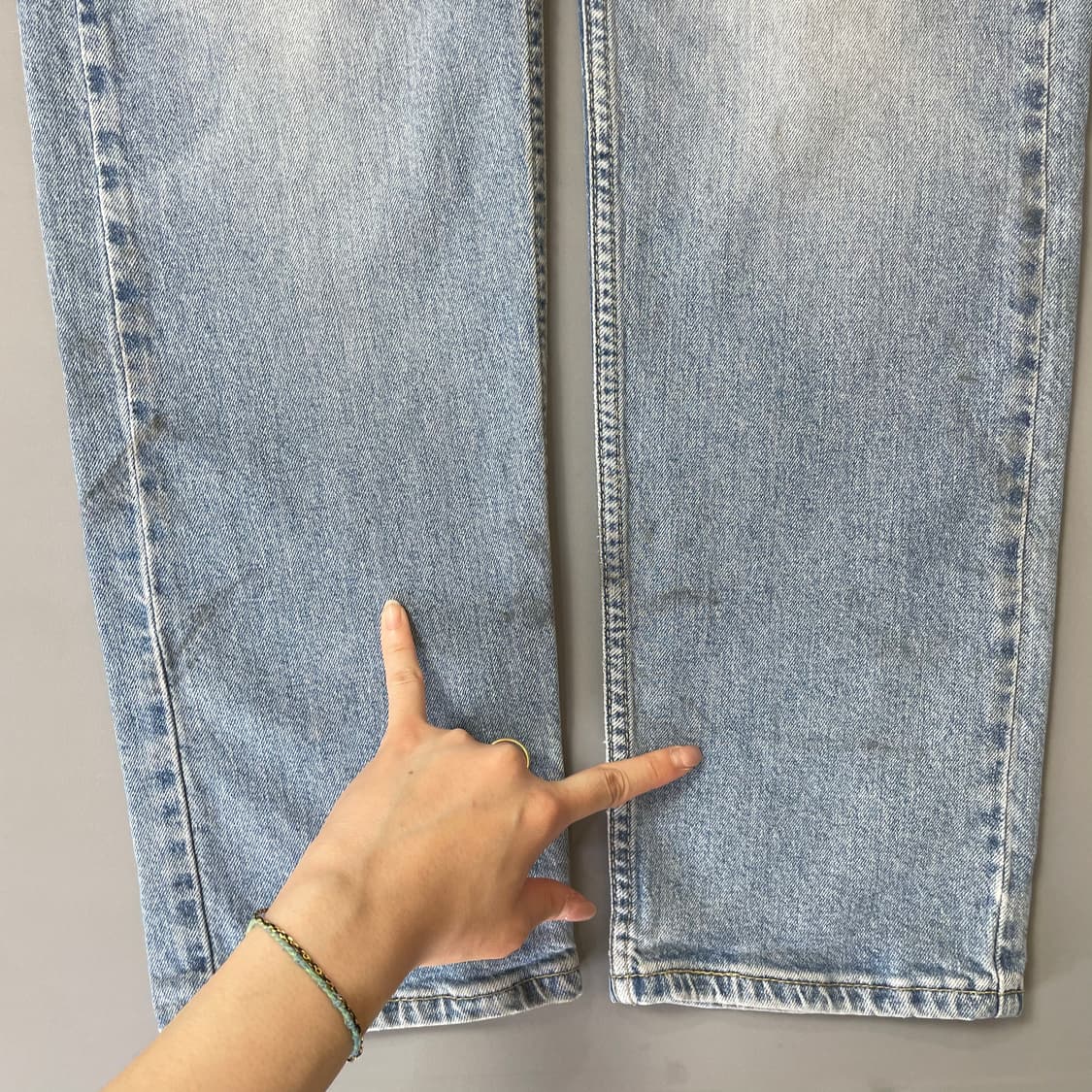 (34) 리바이스 502 34x32 라이트 블루 워싱 데님 팬츠 상품이미지7