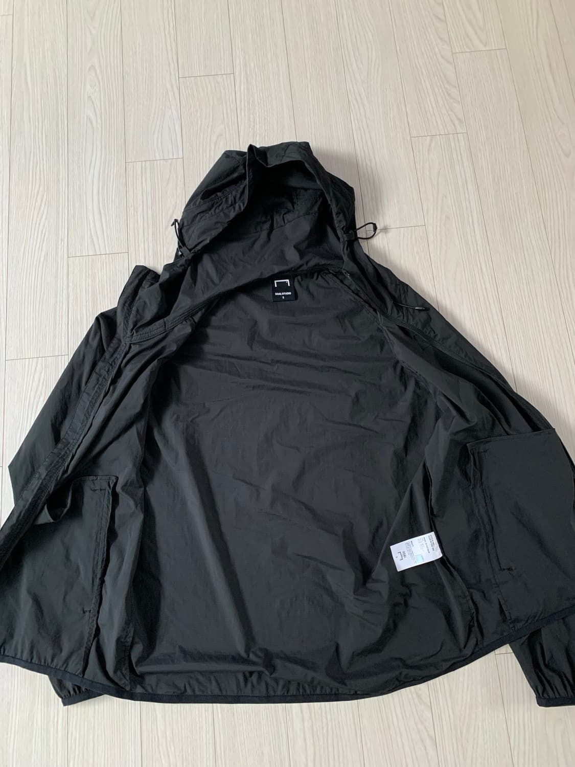 GOAL STUDIO 블랙 초경량 바람막이 후드집업 상품이미지3