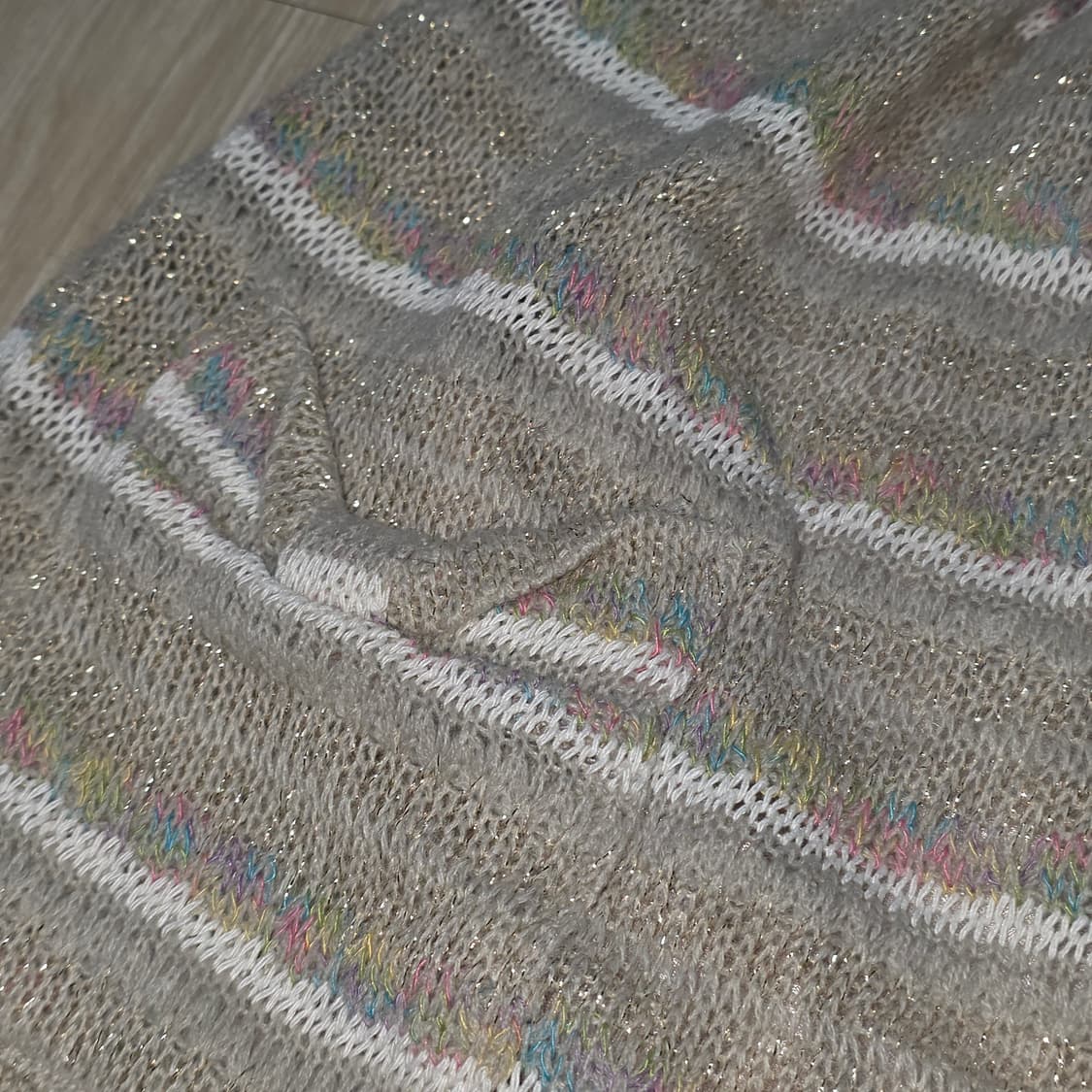 일본빈티지)레인보우 글리터 리본모리걸st 라떼히메갸루 니트짜임원피스 상품이미지4