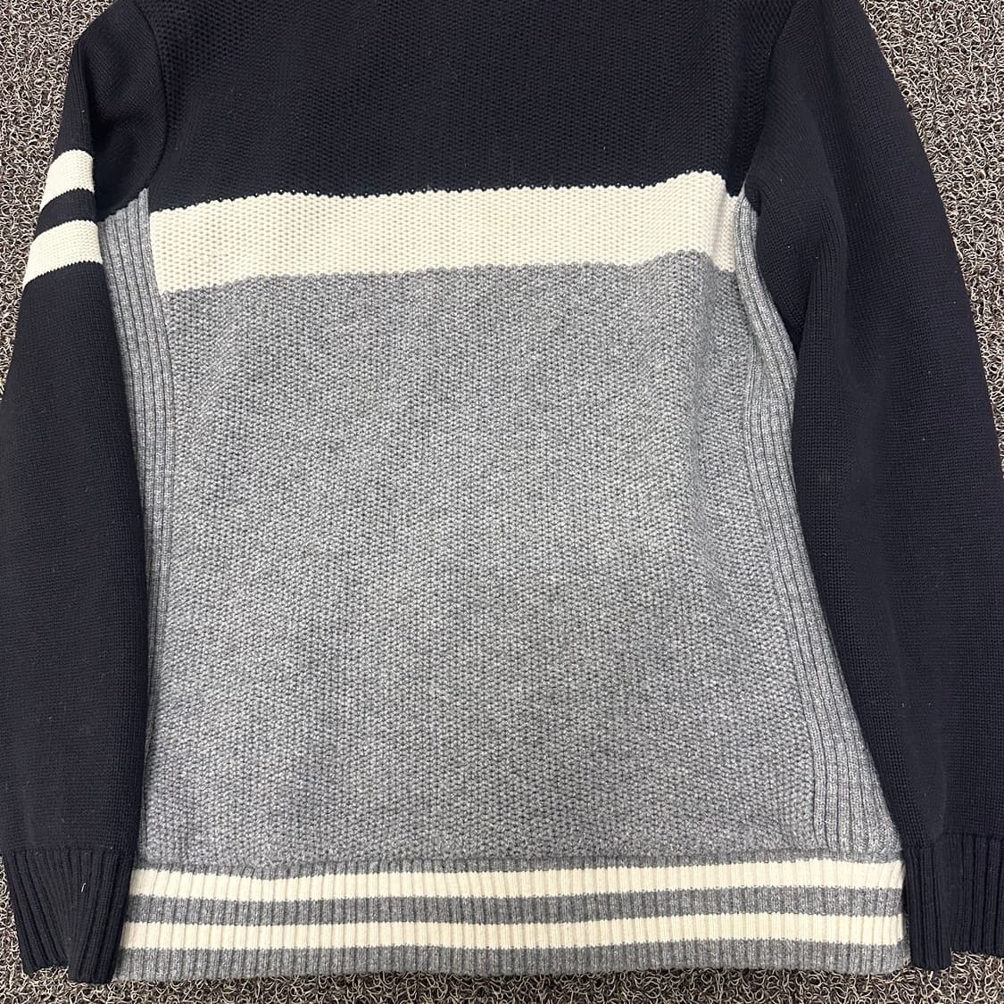 와이드앵글 남성 골프웨어 니트 집업 점퍼 블랙 100(L) 상품이미지6