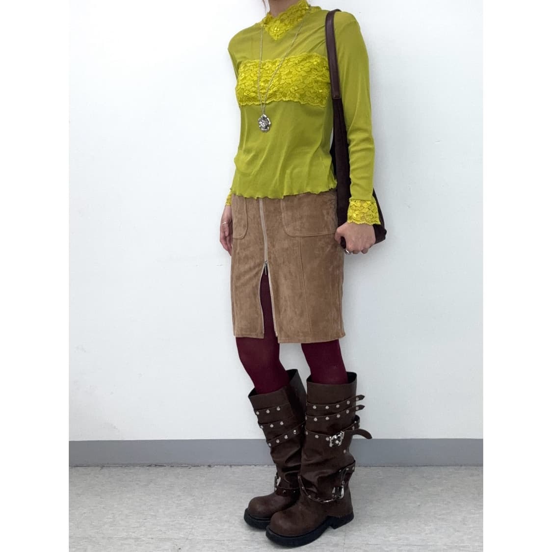 빈티지 네온 롱슬리브 블라우스 이너 상품이미지3