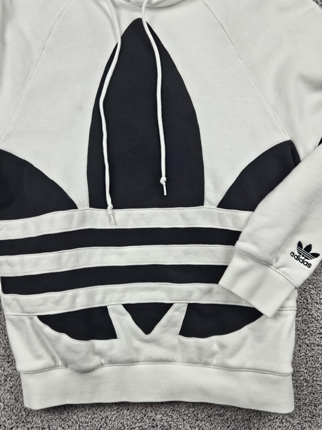 아디다스 빅로고 배색 래글런 후드 티셔츠 ( M ) / 10165 상품이미지10