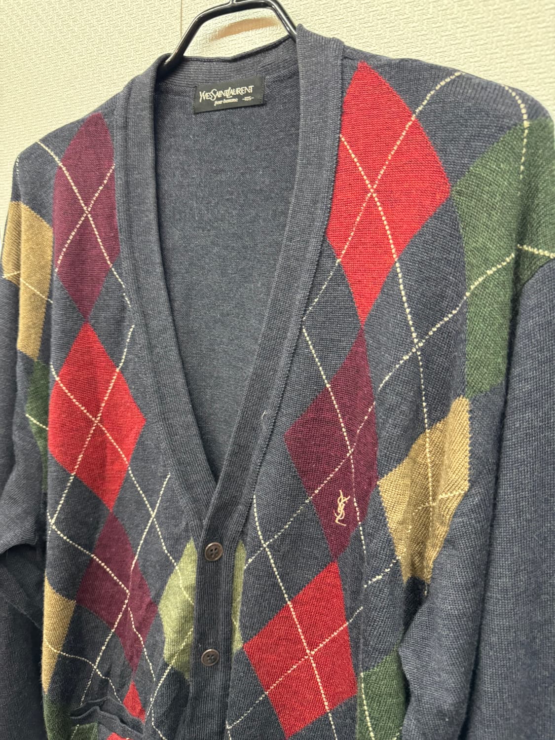 입생로랑 아가일 멀티컬러패턴 가디건 105(XL) 상품이미지2