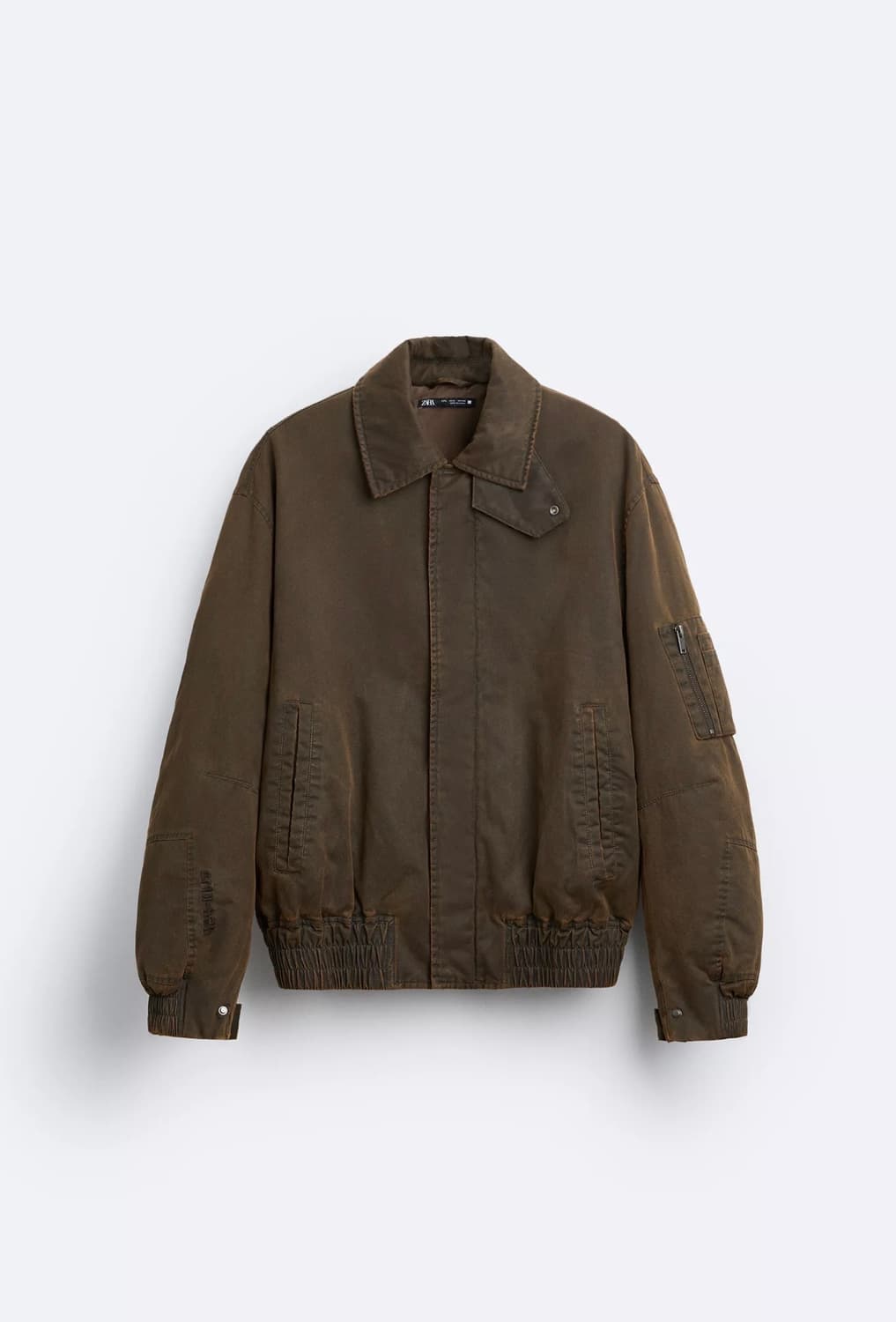 ZARA   Washed Brown Bomber Jacket 상품이미지1