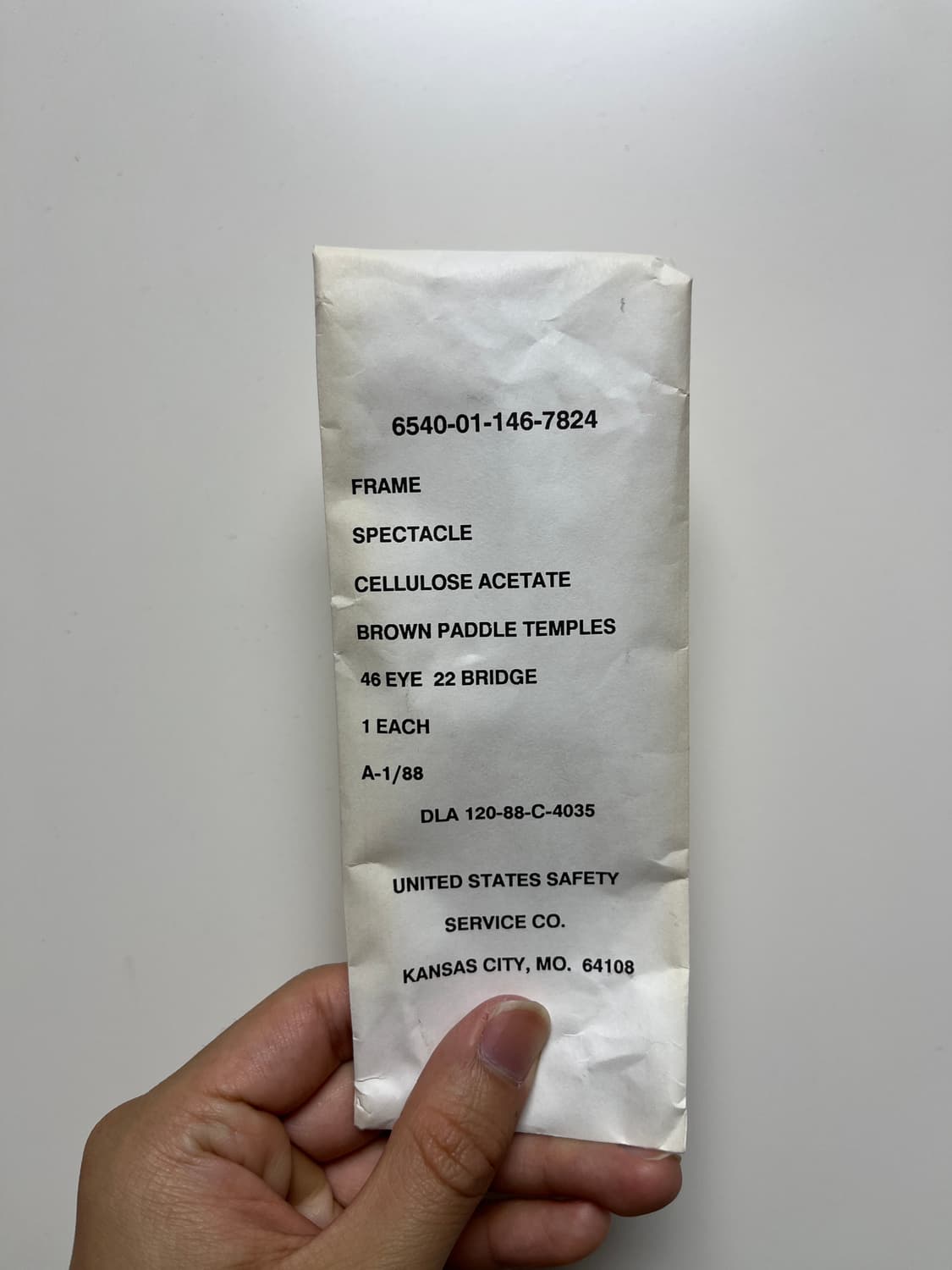 80s Uss 미군 보급 안경 3세대 옵티컬 46-22 사이즈 상품이미지3
