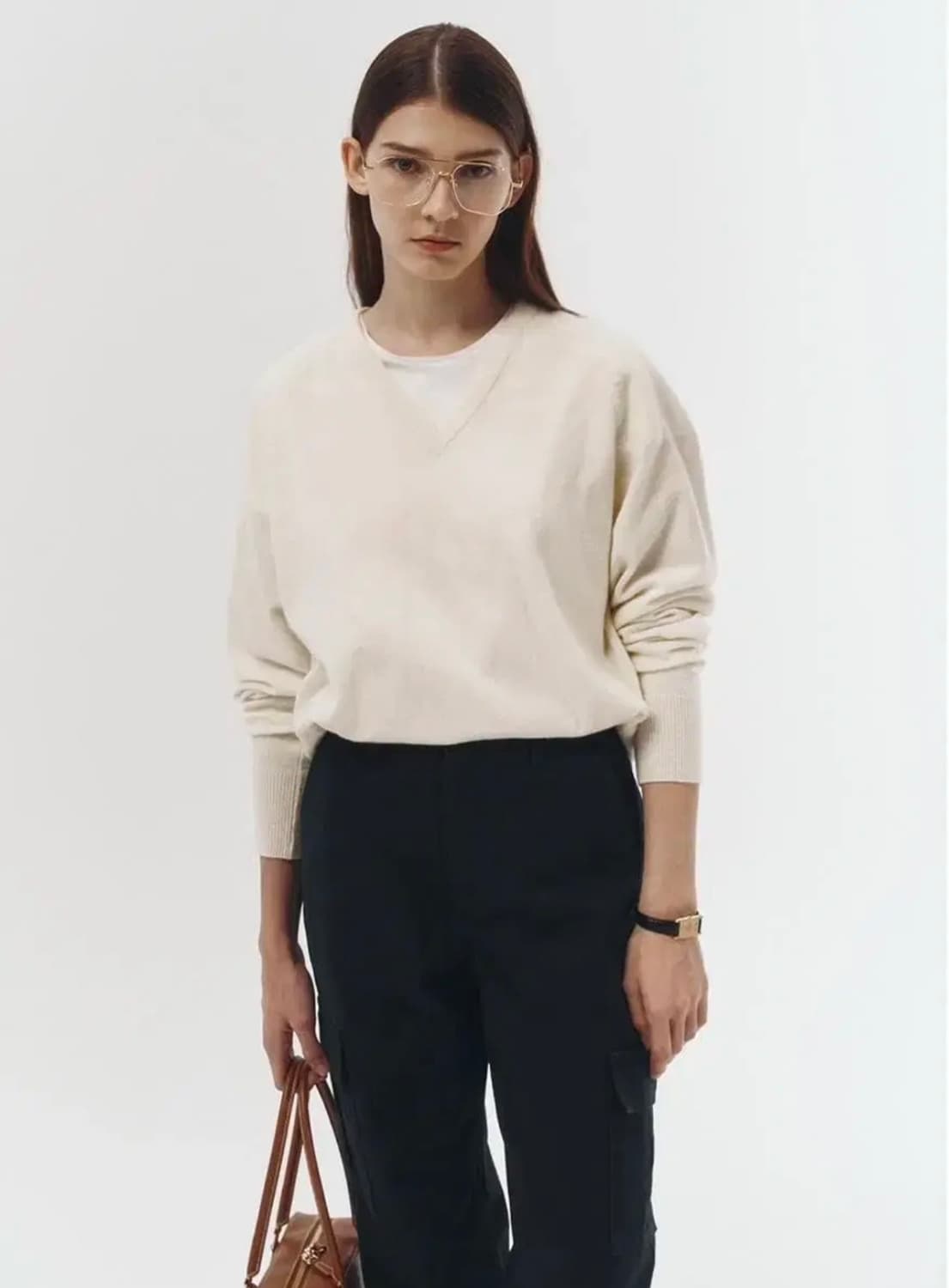 던스트 포 우먼 유니섹스 브이넥 니트 스웨터 m(새상품) 상품이미지1