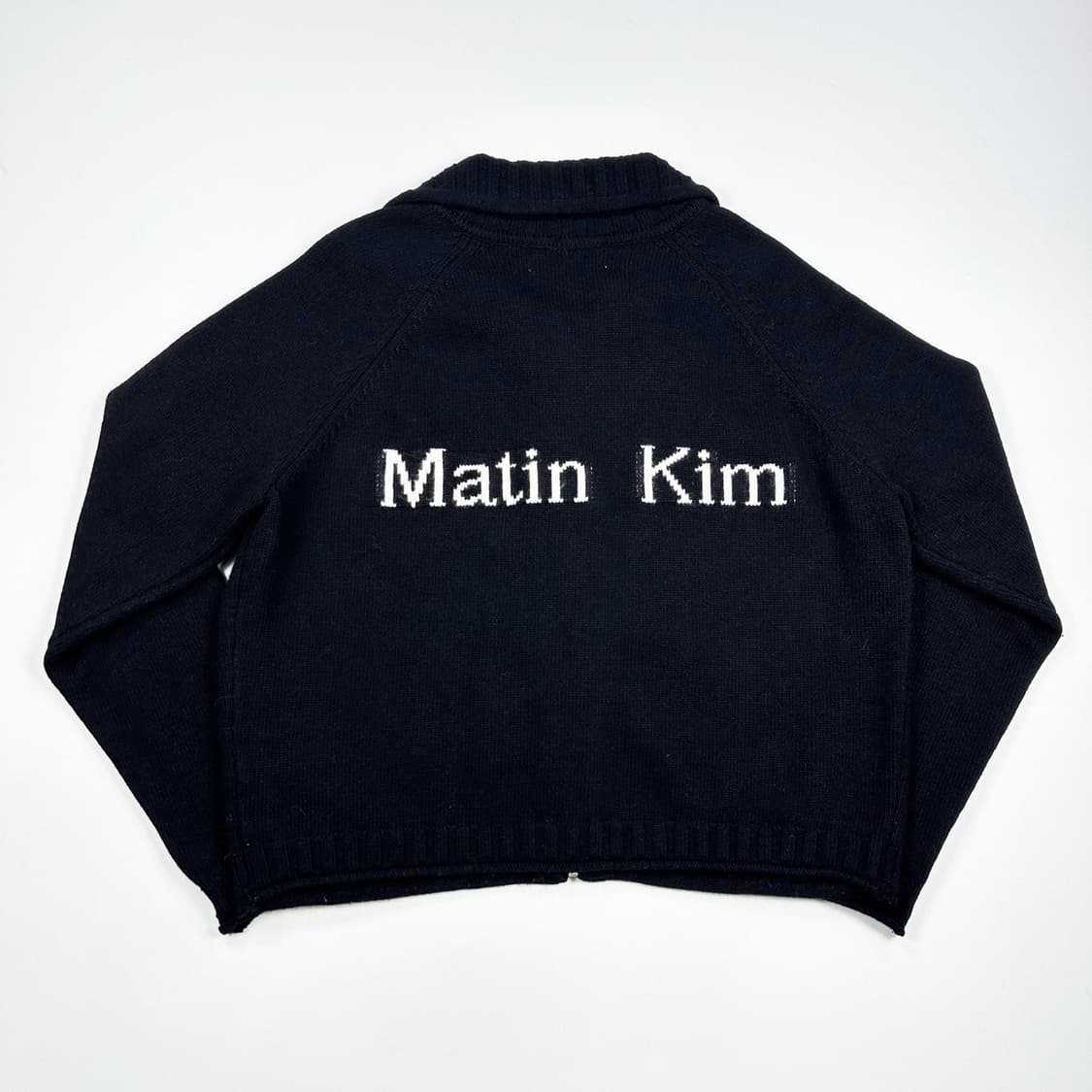 마뗑킴 스펠 백로고 블랙 울 니트 집업 (S 여성추천) 상품이미지3