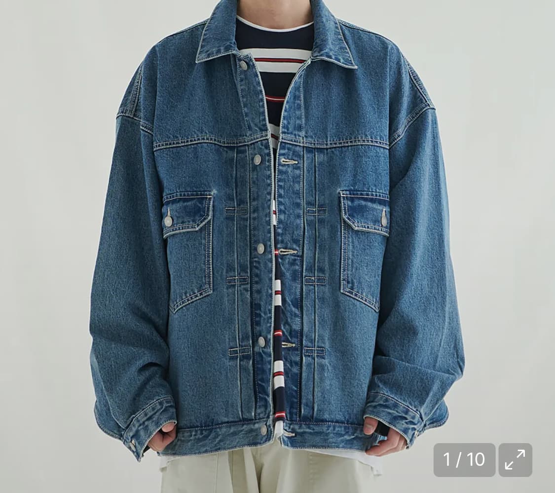 멜란지 마스터 오버핏 청자켓 상품이미지2