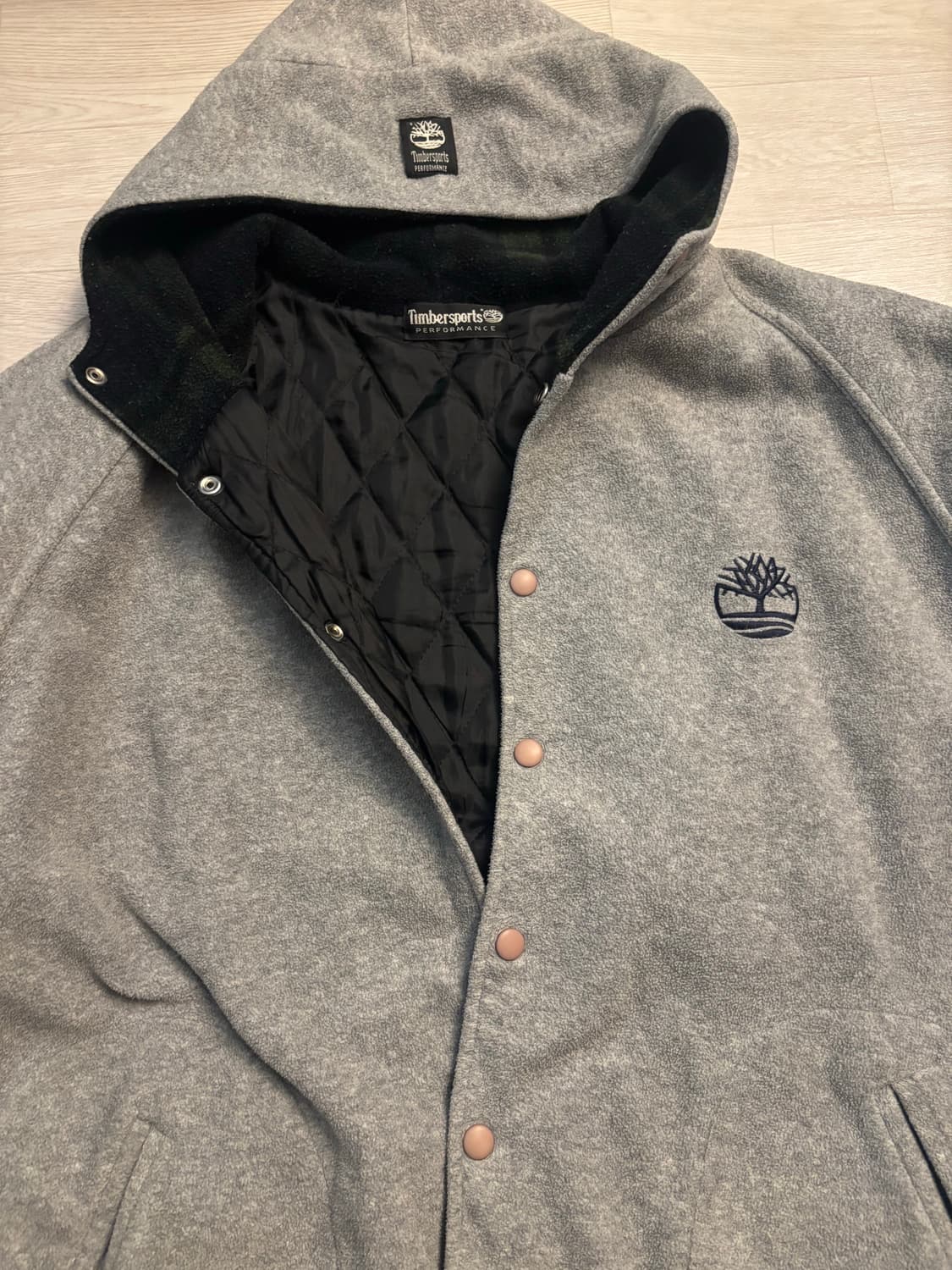 팀버랜드 90s 후리스 후드 집업 그레이 빈티지 자켓 상품이미지1