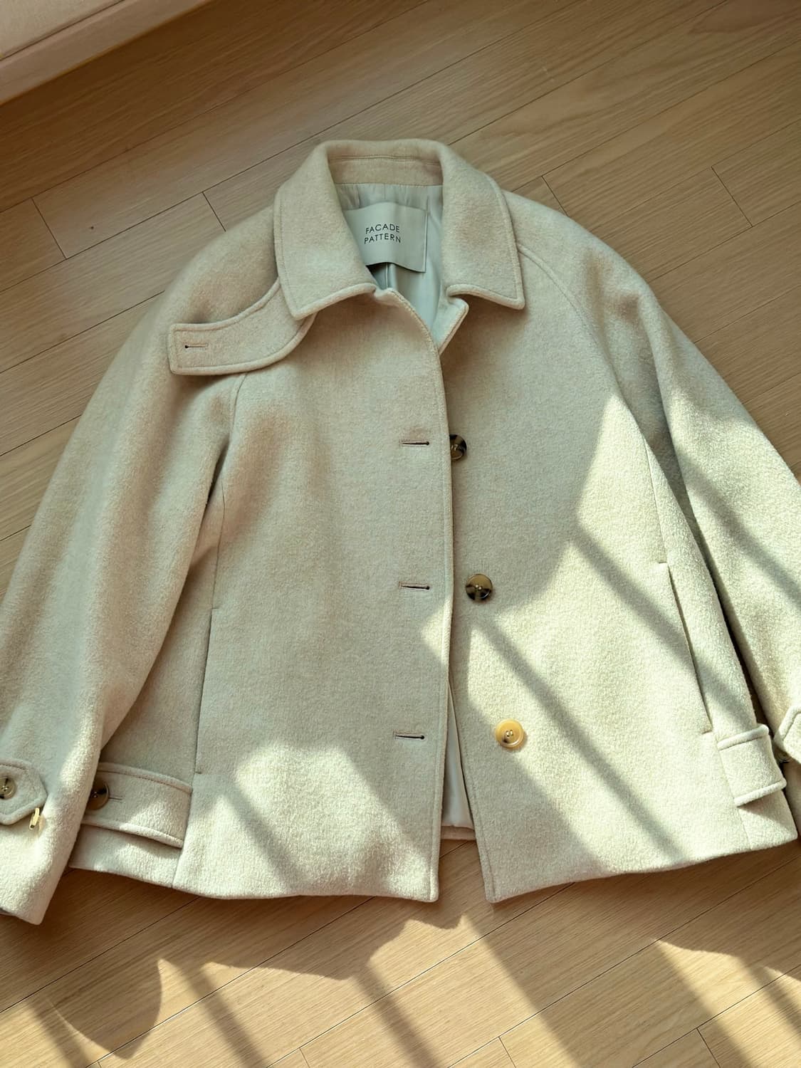 파사드패턴 캐시미어 하프코트 오트밀 S 상품이미지4