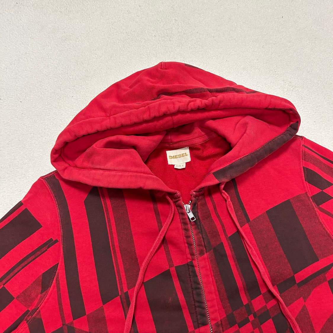 Diesel Red Lettering Zip Hoodie 상품이미지5