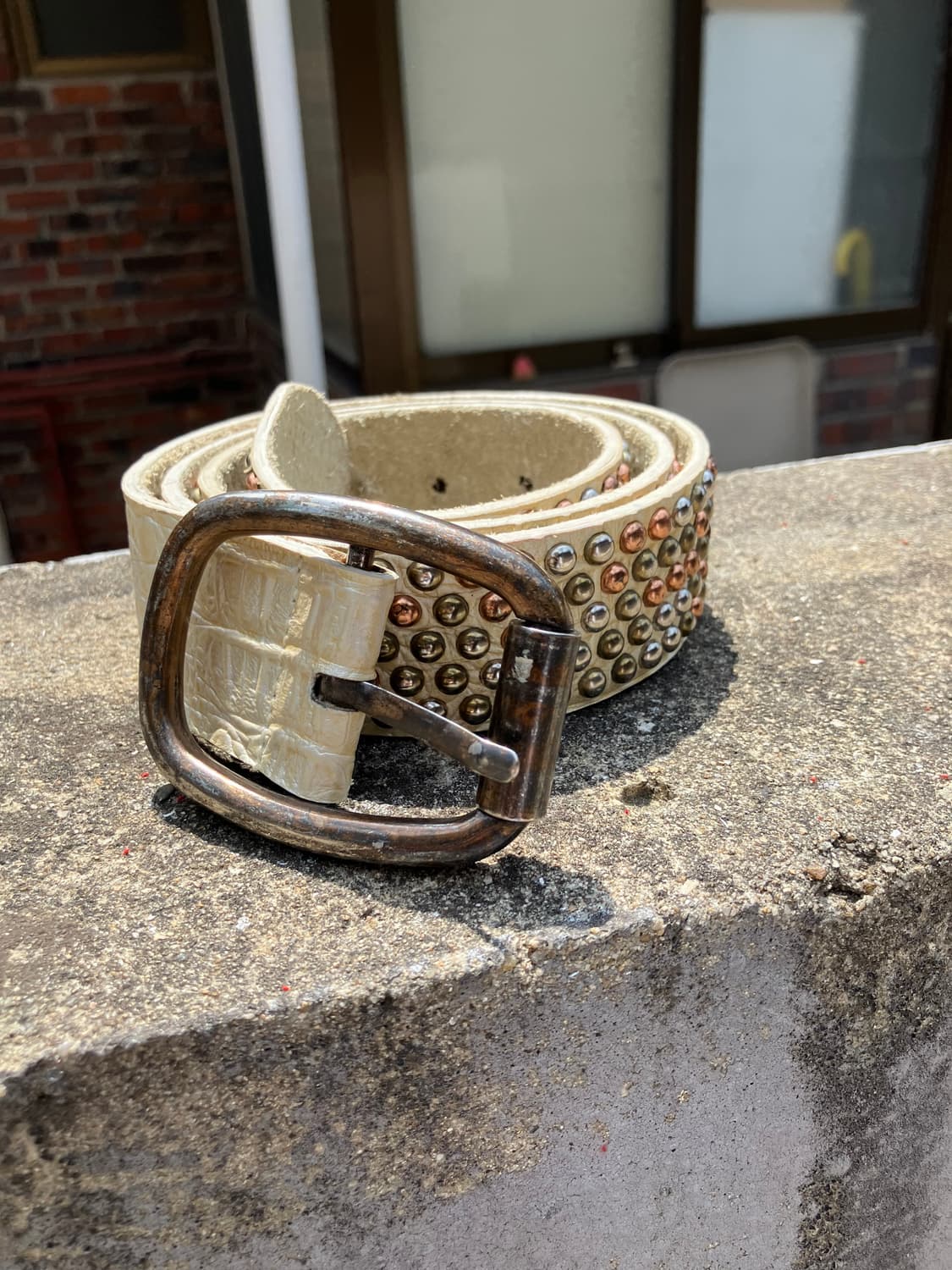 화이트 웨스턴 크로코 징 레더 벨트 상품이미지6