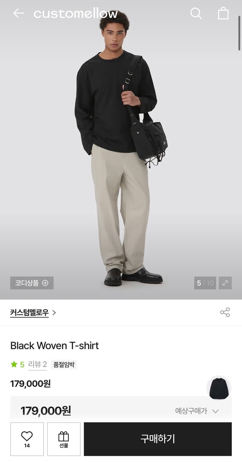 [L]커스텀멜로우 26SS 우븐 긴팔티 새상품 상품이미지2
