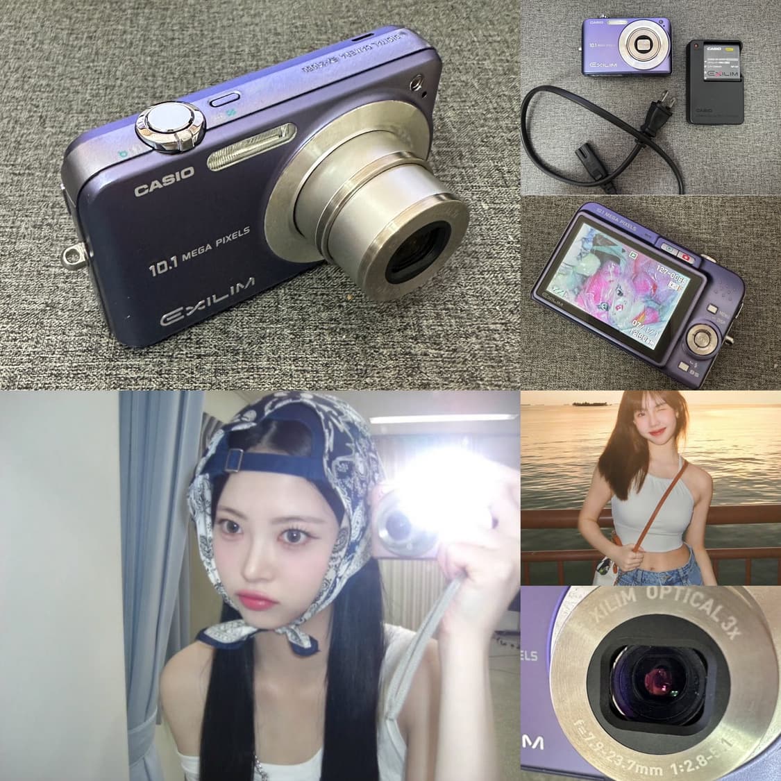 르세라핌 은채 디카 📸카시오 엑슬림 EX-Z1050 블루 + 정품충전기 상품이미지1