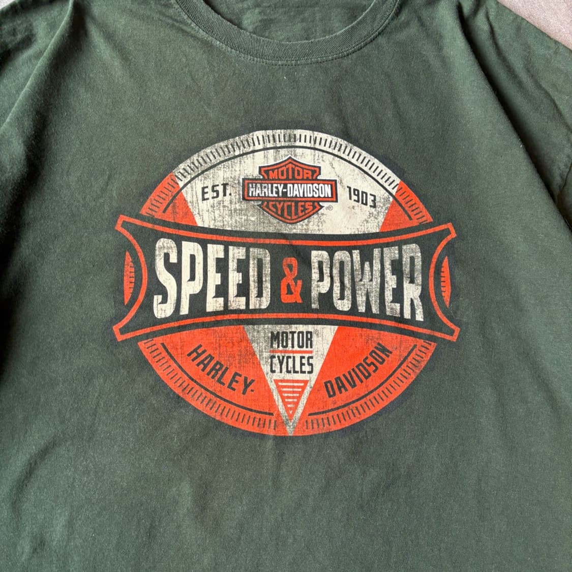 할리데이비슨 정품 그린 긴팔 티셔츠 상품이미지5