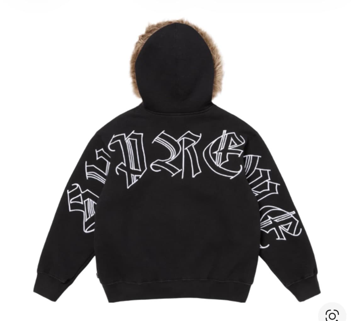 M)슈프림 포우 퍼 집업 후드 스웨트셔츠 블랙 - 25FW 상품이미지3