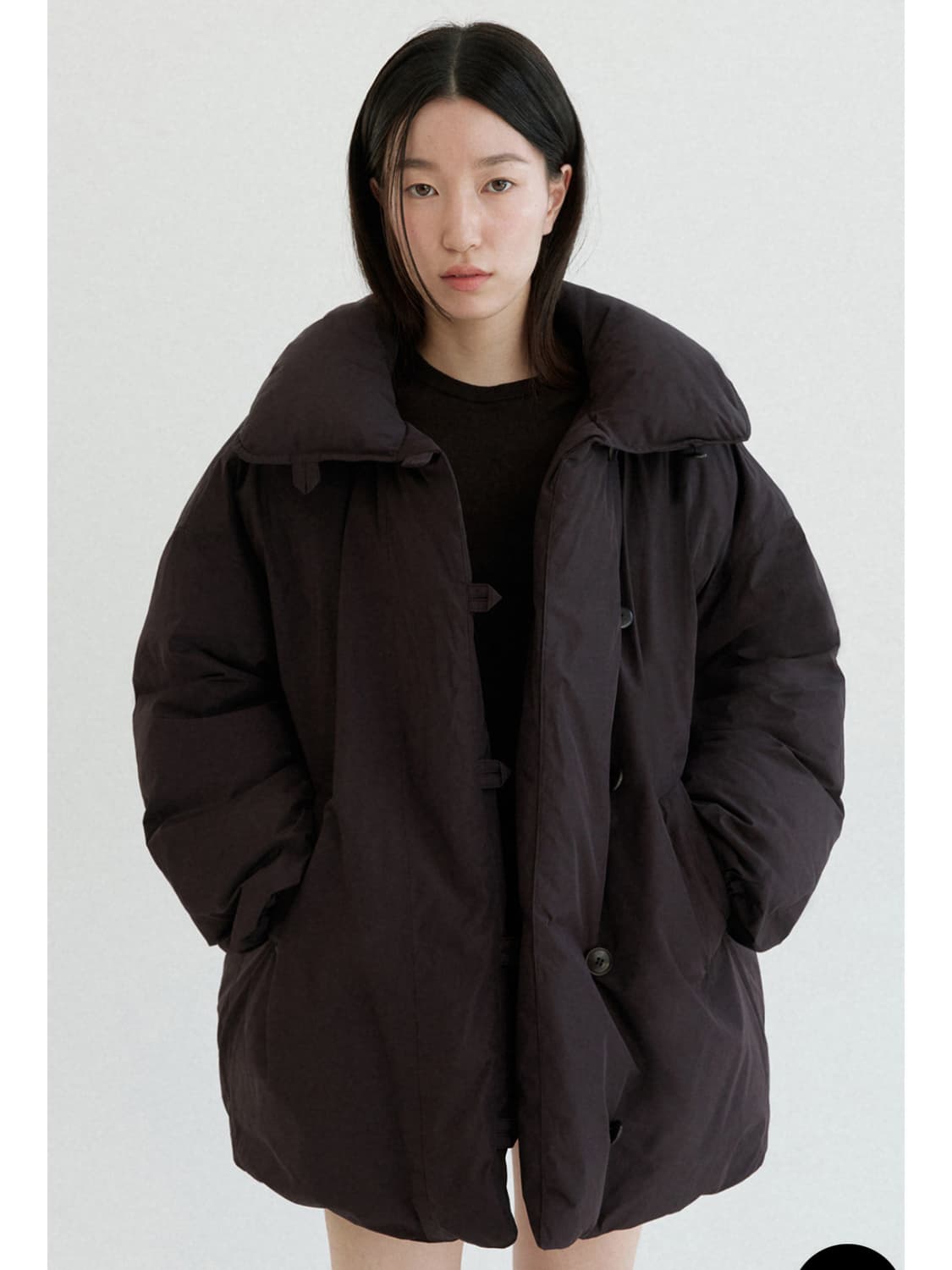 Springcrocus 스프링크로커스 덕다운 하프 코트 패딩 브라운 상품이미지4