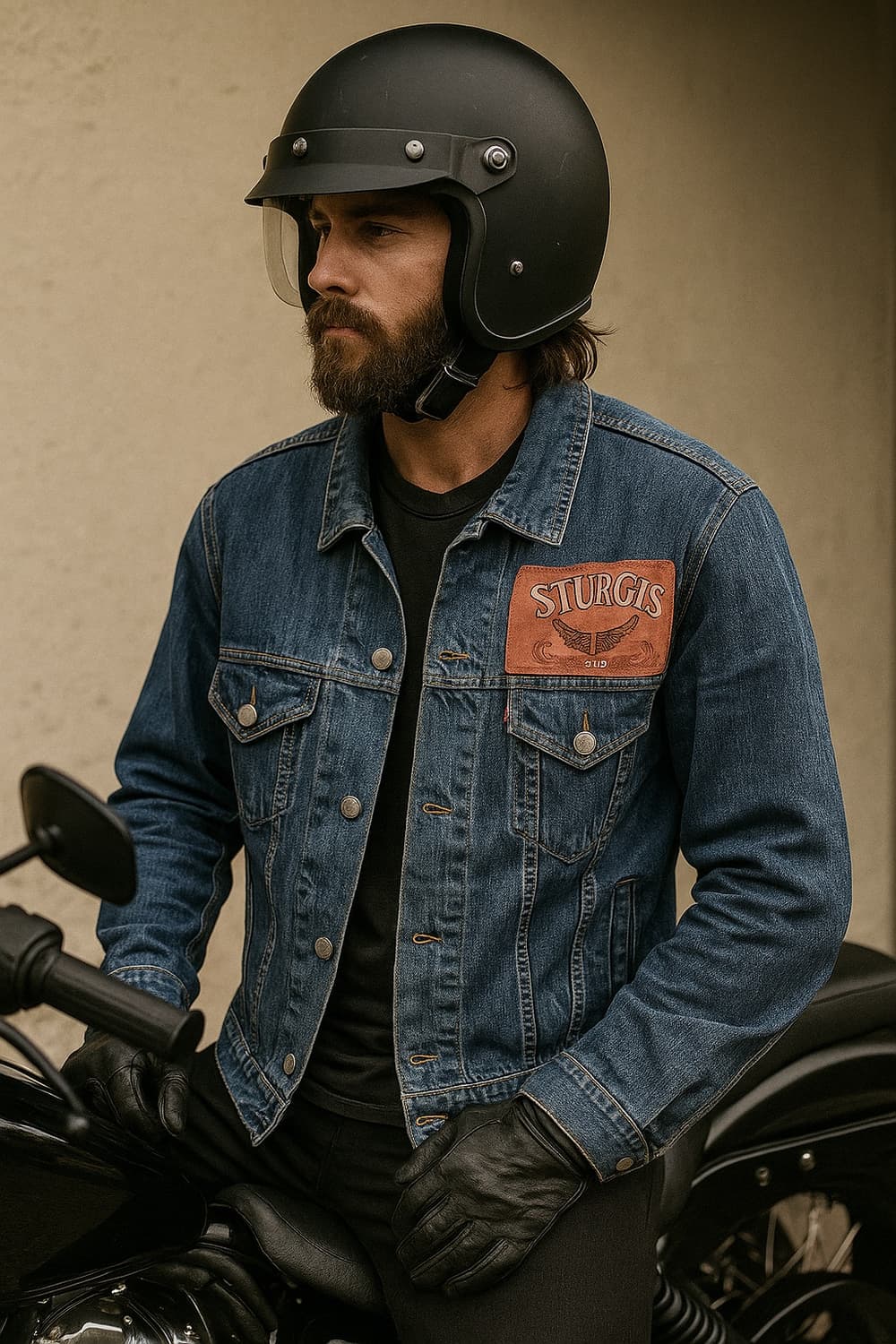 THUNDER 스터지스 모터사이클 랠리 패치 데님 자켓 상품이미지1