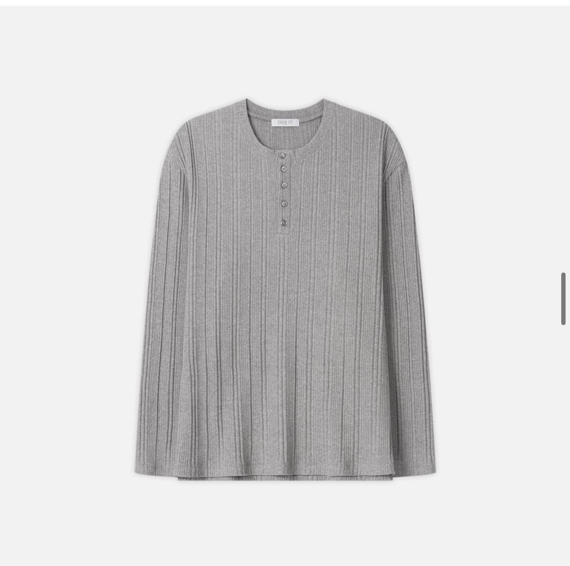 (XL) 드로우핏 리브드 헨리넥 티셔츠 [MELANGE] 판매 상품이미지8