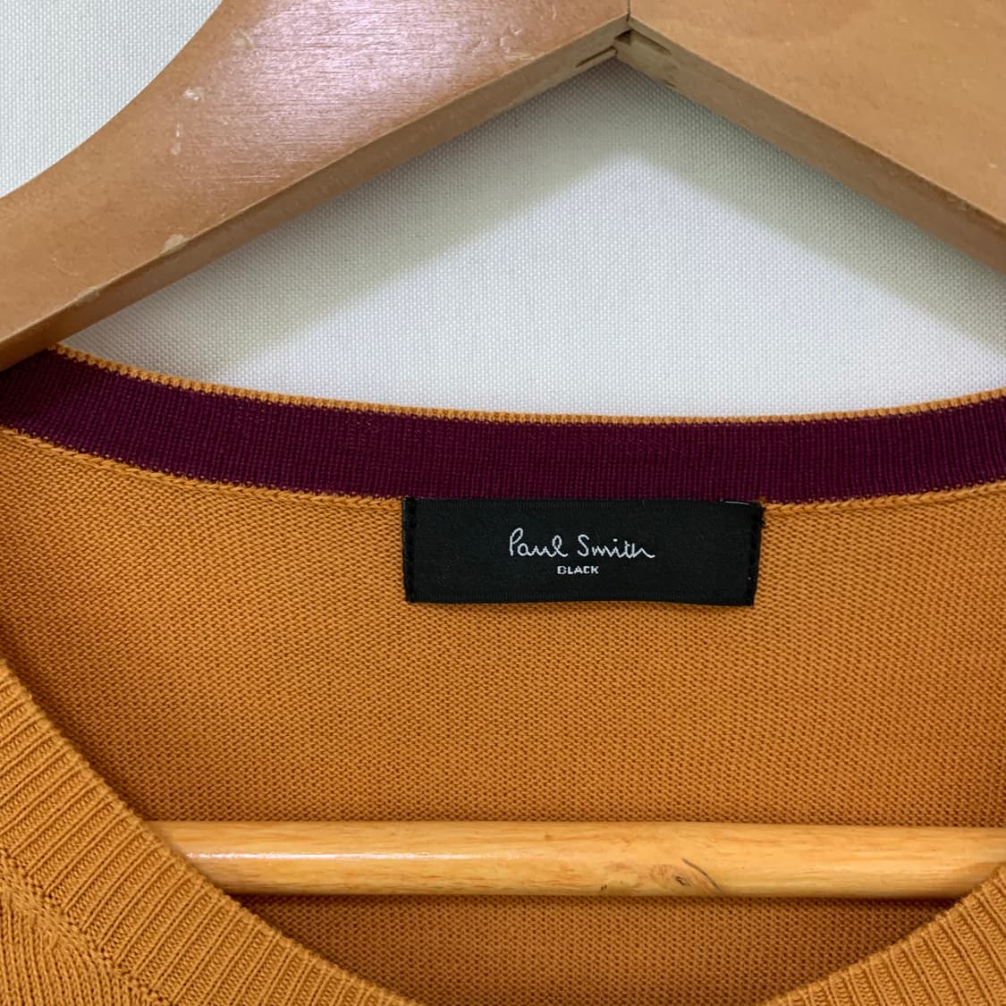 폴스미스 슬림 세미크롭 반팔 니트 가디건 오렌지브라운 빈티지 상품이미지9