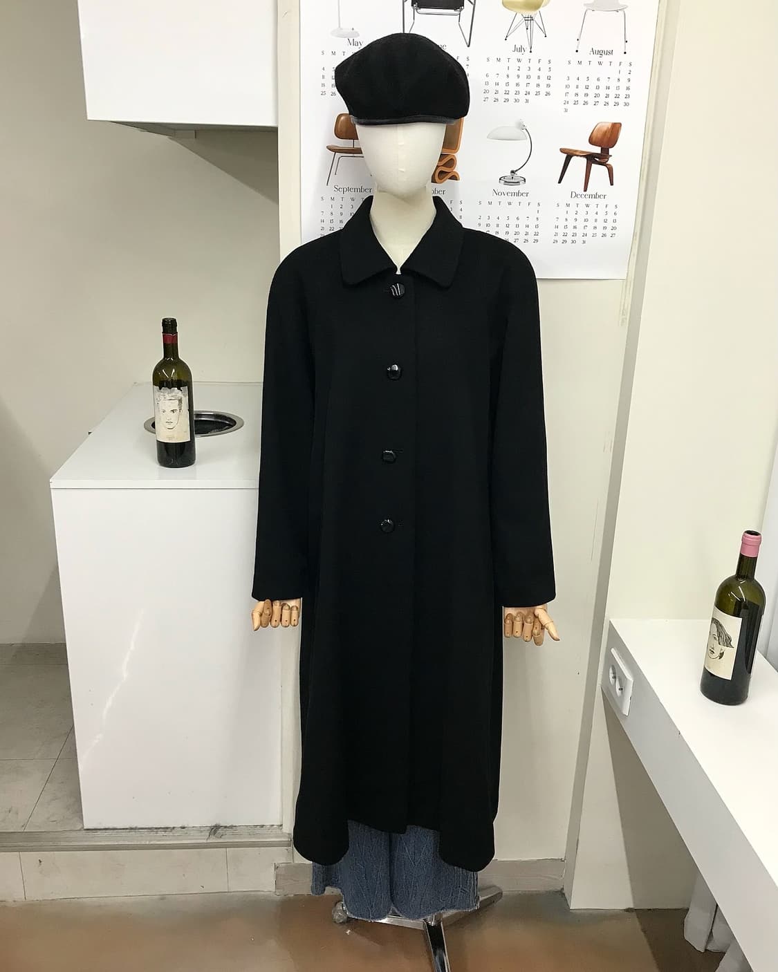 일본 빈티지 캐시미어 100 롱 맥코트 상품이미지5