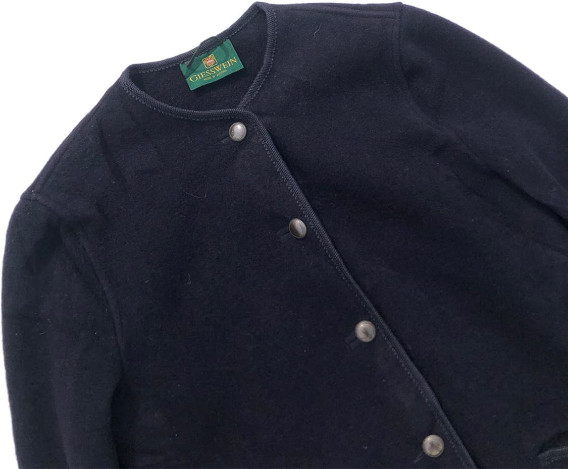 빈티지 구제 가스바인 네이비 라운드 울 가디건 자켓 상품이미지4