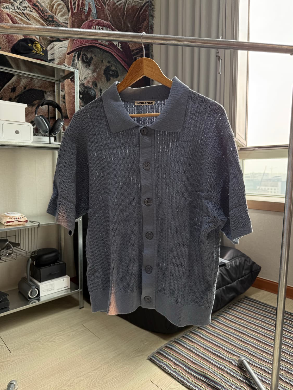 인사일런스 카라 반팔 니트 상품이미지1