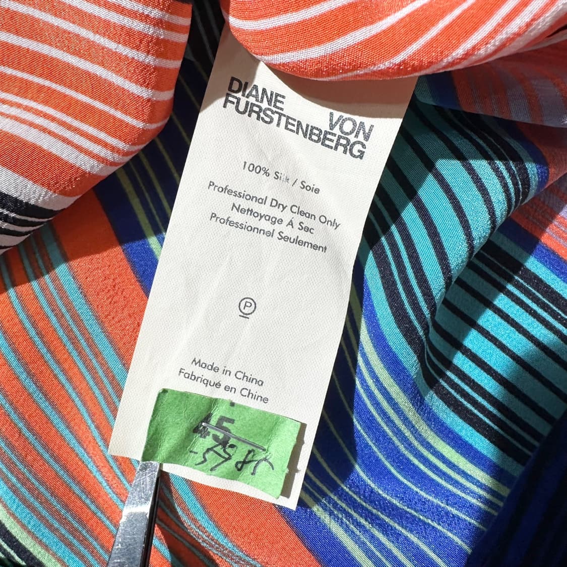 다이앤 본 퍼스텐버그 실크 스트라이프 파이핑 셔츠 상품이미지6