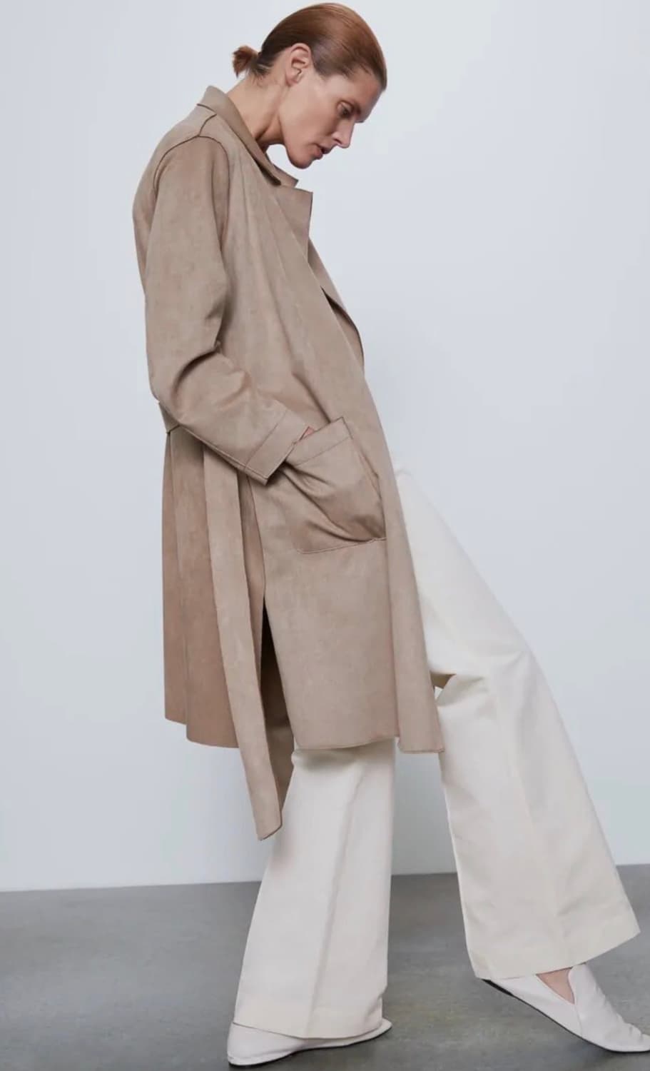 zara 스웨이드 코트 베이지 s 상품이미지1