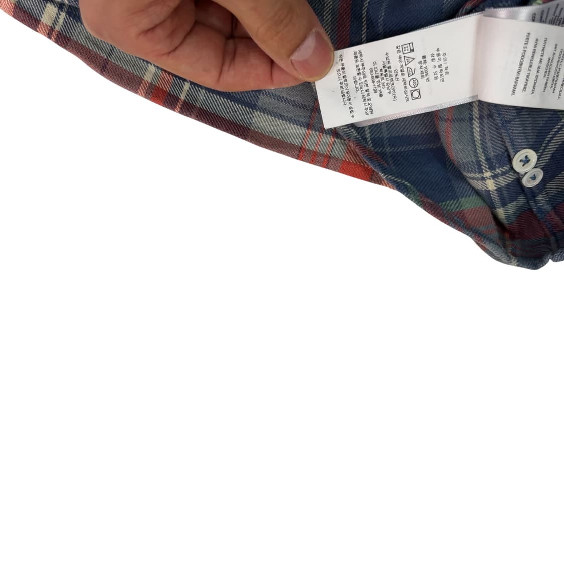 폴로 랄프로렌 QR 우먼 클래식 핏 플래드 코튼 셔츠 상품이미지5