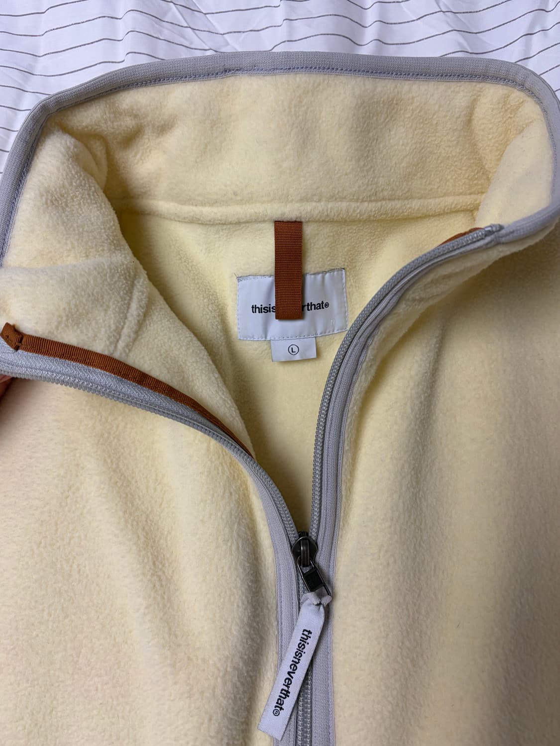 디스이즈네버댓  플리스 하프집업 풀오버 레몬 L 후리스 플리스 디네댓 상품이미지6