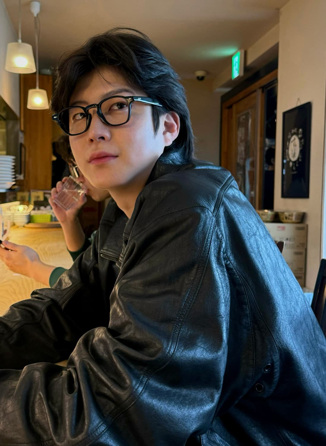 렉토 빈티지 크랙 하이넥 레더 자켓 L 상품이미지2