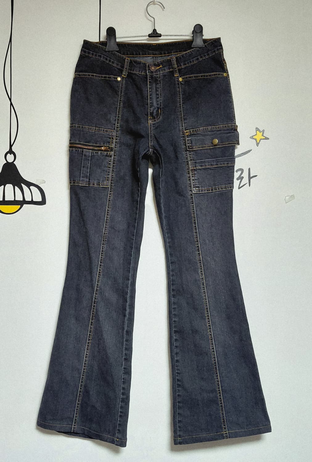 [VINTAGE] SUNROSE Y2K 카고 절개 부츠컷 데님 팬츠 상품이미지2